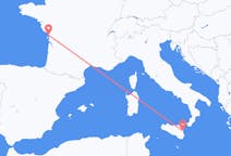 Flyg från La Rochelle, Frankrike till Catania, Italien