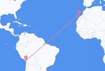 Flyreiser fra Tacna, Peru til Lanzarote, Spania