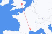 Vluchten van Montpellier, Frankrijk naar Londen, Engeland