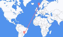 Flyrejser fra Curitiba, Brasilien til Florø, Norge
