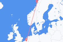 Flyg från Sandnessjøen, Norge till Bryssel, Belgien