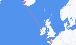 Flyg från Nantes, Frankrike till Reykjavik, Island