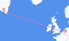 Flyg från Narsaq, Grönland till Maastricht, Nederländerna