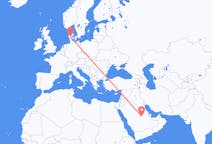 Flyreiser fra Riyadh, Saudi-Arabia, til Billund, Saudi-Arabia