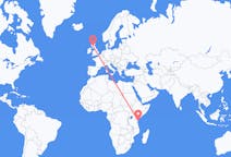 Flyrejser fra Ukunda, Kenya til Glasgow, Skotland