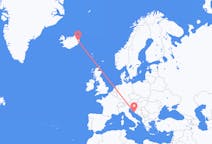 Vluchten van Egilsstaðir, IJsland naar Zadar, Kroatië