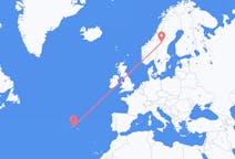 Loty z miasta Terceira do miasta Östersund