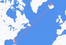 Flyreiser fra Fort Lauderdale, USA til Akureyri, Island