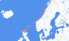 出发地 挪威出发地 桑內舍恩前往苏格兰的印威內斯的航班