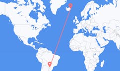 Flights from the city of Puerto Iguazú, Argentina to the city of Egilsstaðir, Iceland