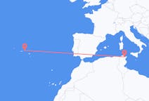Flyreiser fra Tunis, Tunisia til Terceira, Portugal