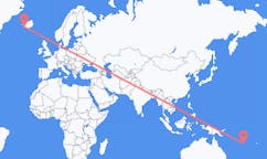 Flights from the city of Lamen Bay, Vanuatu to the city of Reykjavik, Iceland