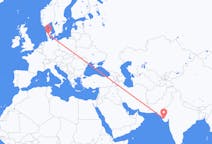 Flights from Jamnagar in India to Billund in Denmark