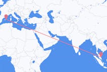 Flyreiser fra Kuantan, Malaysia til Menorca, Spania