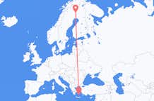 Flyreiser fra Pajala, Sverige til Santorini, Hellas