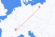 Flyg från Chambery, Frankrike till Bydgoszcz, Frankrike