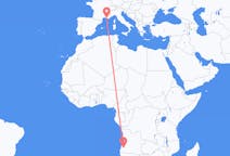 Flyg från Lubango, Angola till Marseille, Frankrike
