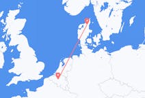 Flyg från Brysselregionen, Belgien till Ålborg, Danmark
