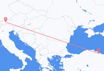 Vluchten van Innsbruck, Oostenrijk naar Samsun, Turkije