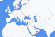 Flyreiser fra Salalah, Oman til Linköping, Sverige