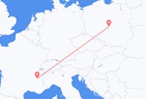 Vols de Łódź, Pologne pour Grenoble, France
