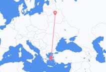 Flyreiser fra Mykonos, Hellas til Minsk, Hviterussland