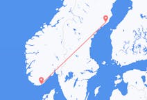 노르웨이 크리스티안산드에서 출발해 스웨덴 우메아에게(으)로 가는 항공편