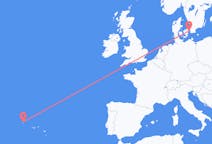 Fly fra København til Corvo Island