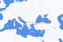 Vluchten van Calvi, Frankrijk naar Trabzon, Turkije