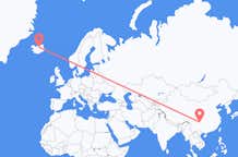 Vluchten van Luzhou, China naar Akureyri, IJsland