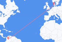 Lennot Bogotásta, Kolumbiasta Esbjergiin, Tanskaan