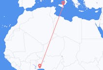 Flyreiser fra Cotonou, Benin til Catania, Italia