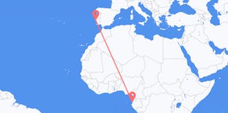 Flyg från Gabon till Portugal
