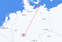 Lennot Frankfurtista, Saksa Rostockiin, Saksa