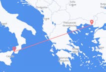 イタリアのレッジョディカラブリア州からから、ギリシャのアレクサンドルポリまでのフライト