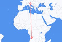 Flyrejser fra Huambo, Angola til Ancona, Italien