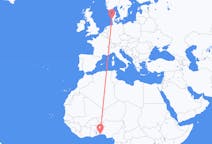 Flyreiser fra Cotonou, Benin til Esbjerg, Danmark