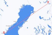 Vluchten van Kuusamo, Finland naar Sundsvall, Zweden
