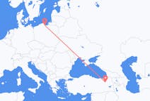Flyreiser fra Gdansk, Polen til Erzurum, Tyrkia
