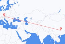 Flyreiser fra Zhangjiajie, Kina til Salzburg, Østerrike