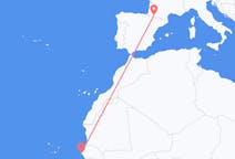 Flyg från Dakar till Lourdes (kommun i Brasilien, São Paulo, lat -20,94, long -50,24)