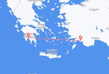 Vluchten van Kalamáta, Griekenland naar Dalaman, Turkije