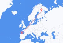 Vols de Kuusamo, Finlande vers Santiago du Mont, Espagne