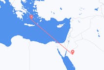 サウジアラビアのから タブク、ギリシャのへ サントリーニ島フライト