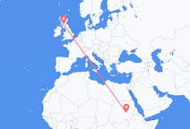 Flyg från Khartoum, Sudan till Glasgow, Skottland