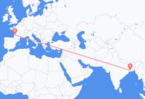 出发地 印度出发地 加尔各答目的地 法国波尔多的航班