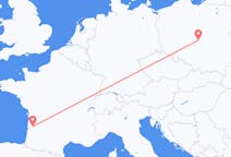 Flights from Łódź in Poland to Bordeaux in France
