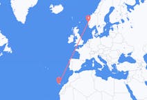 Flights from San Sebastián de La Gomera, Spain to Bergen, Norway