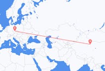 Flyg från Dunhuang, Kina till Prag, Tjeckien