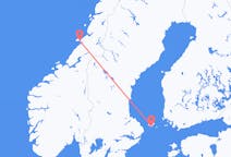 Loty z Maarianhamina, Wyspy Alandzkie z Rørvik, Norwegia
